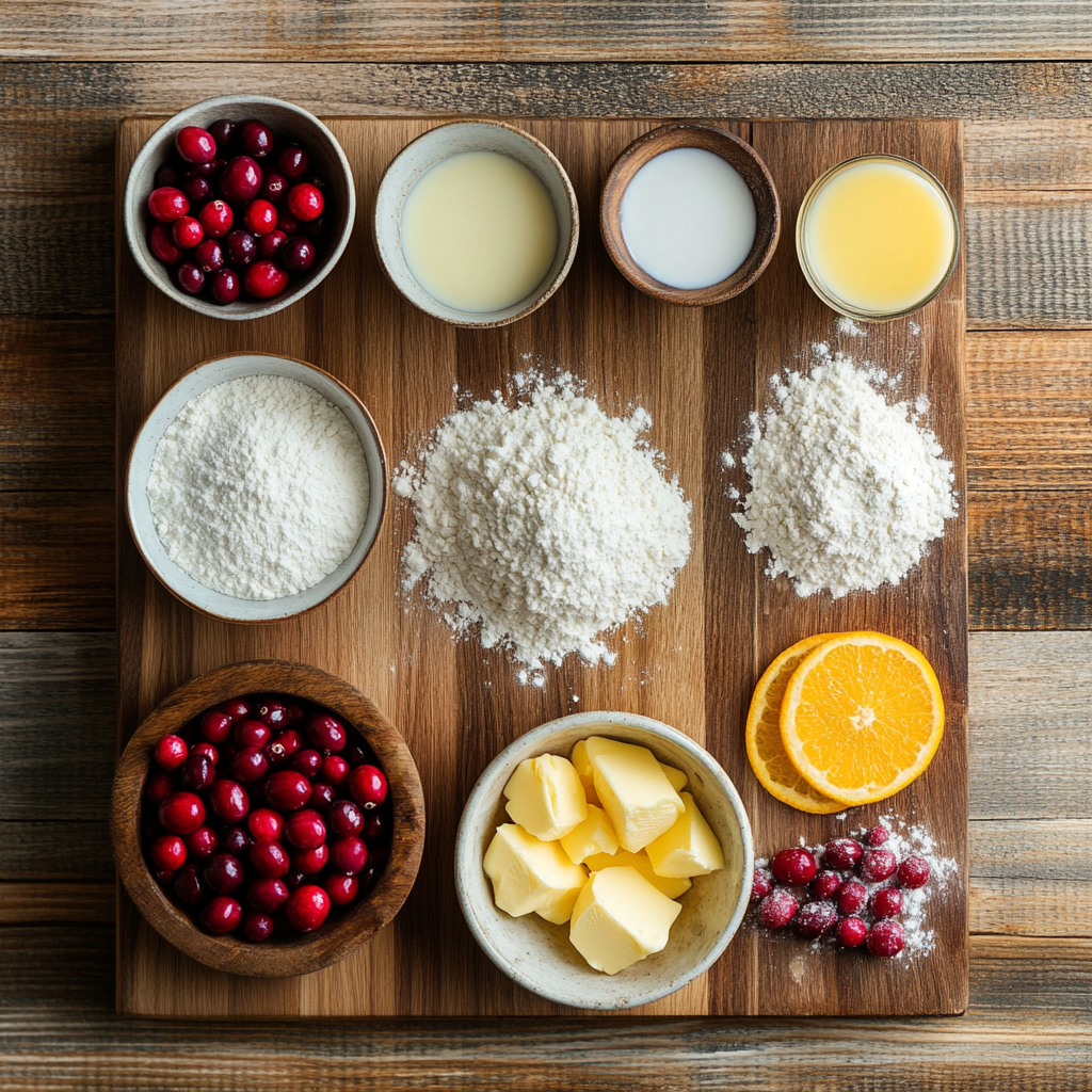 Cranberry Muffins with Orange Zest ingredients