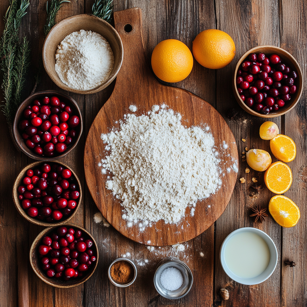 Cranberry Orange Muffins with Streusel ingredients