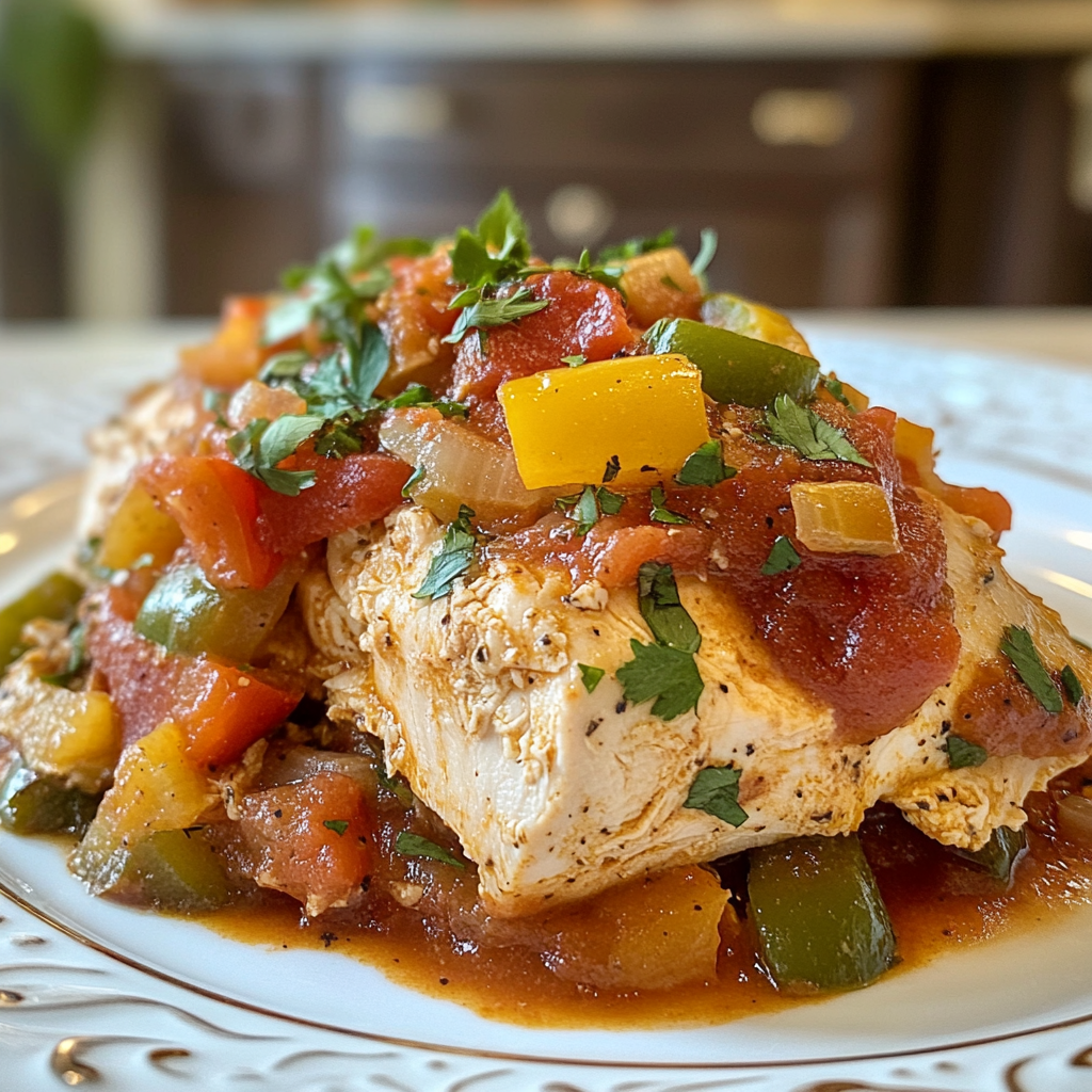 Crockpot Creamy French Onion Chicken and Orzo