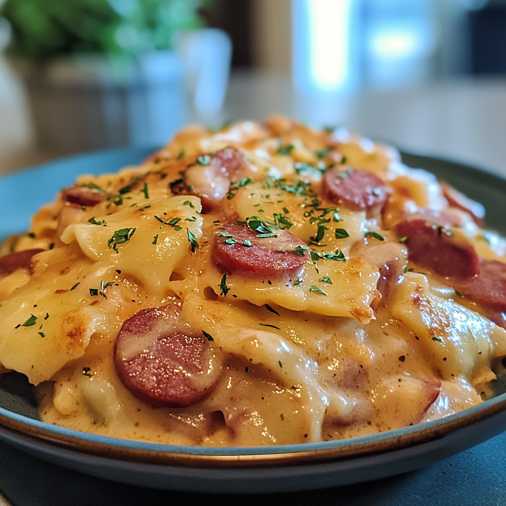 Crockpot Pierogi Casserole with Kielbasa ingredients