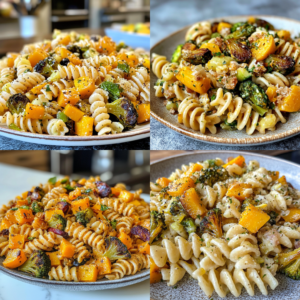 Fall Pasta Salad with Butternut Squash and Brussels