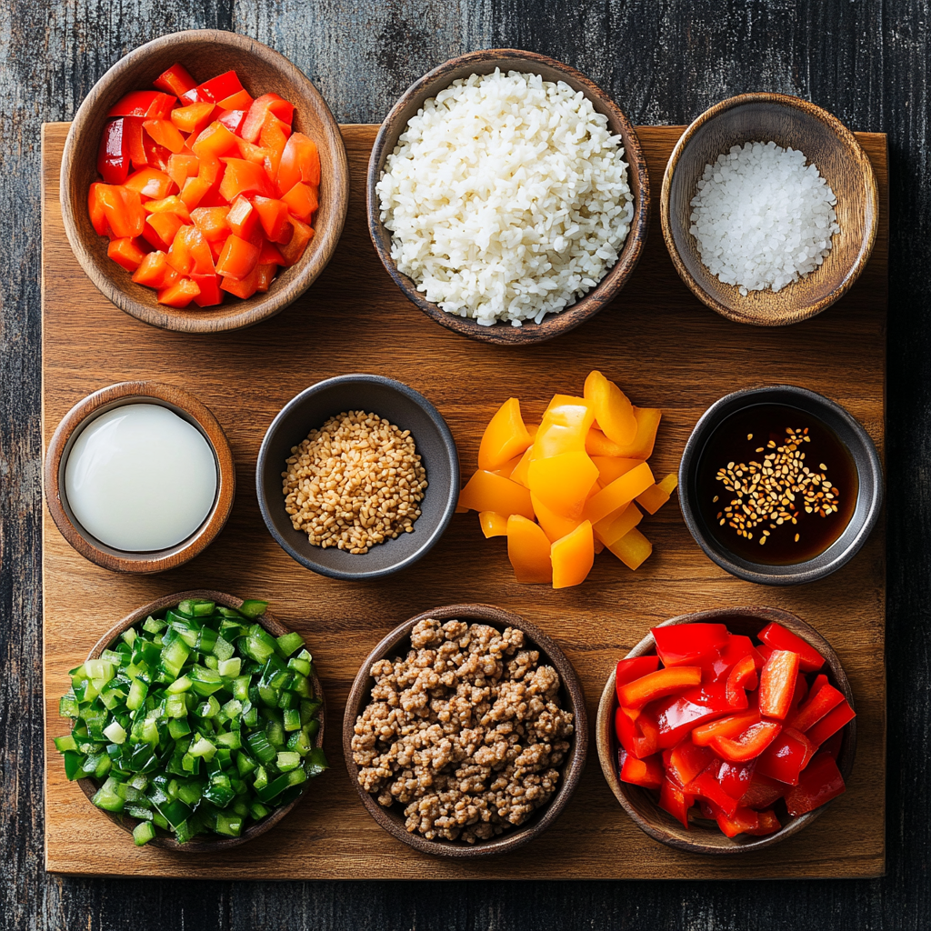 Ground Turkey Rice Bowls ingredients