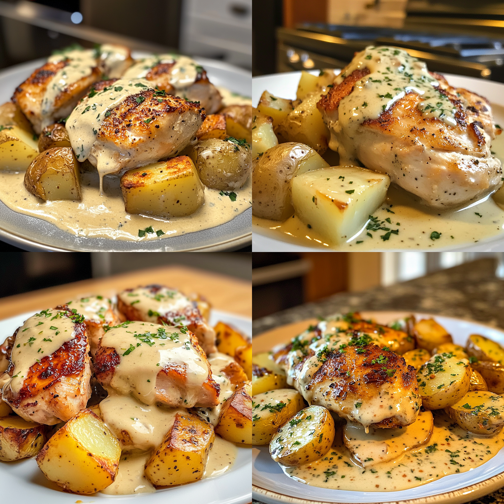 Heavenly Chicken and Potatoes with Dijon Cream Sauce Delight