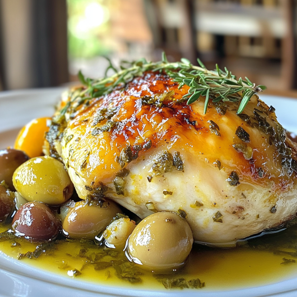 Herb Roasted Chicken with Warm Olives and Citrus Bliss