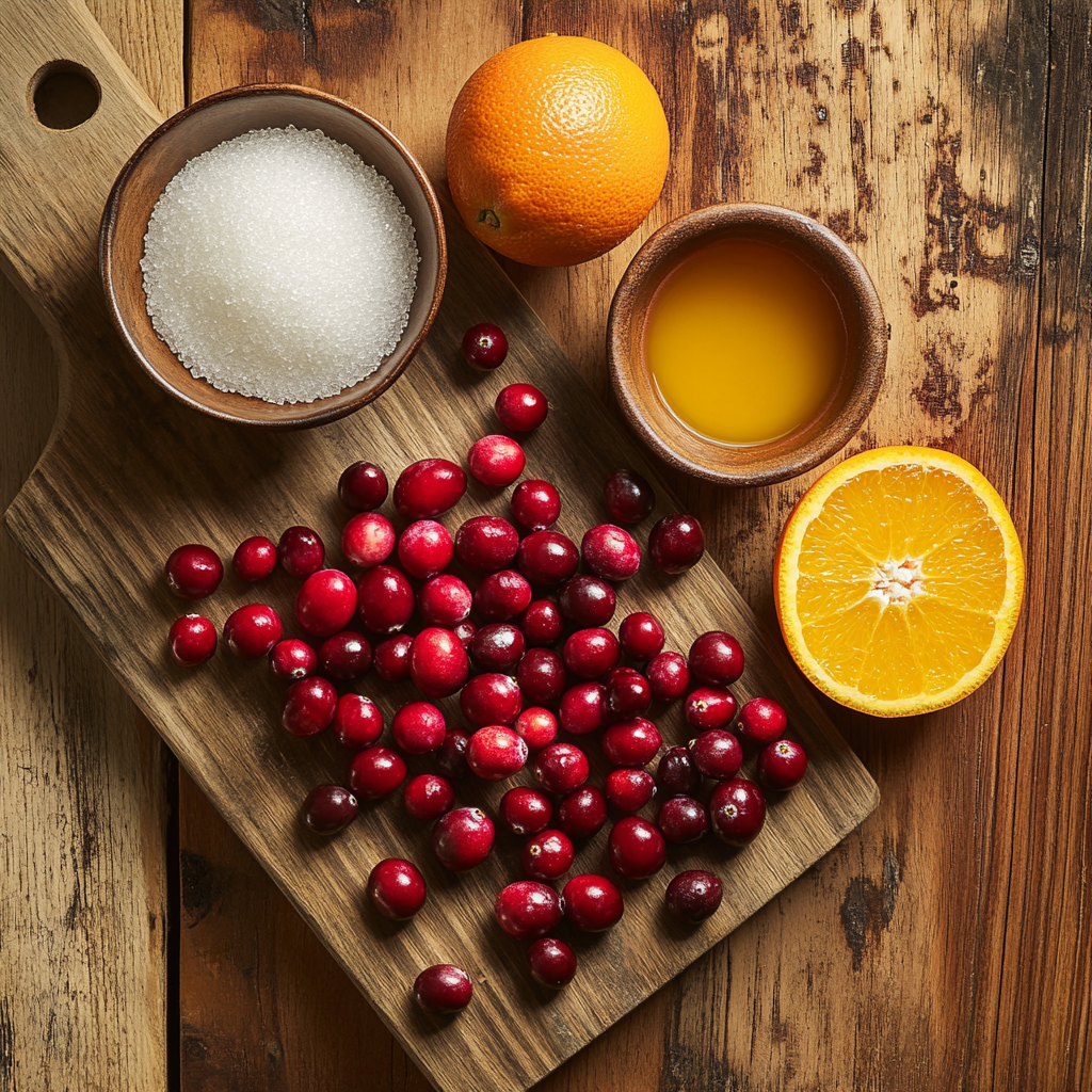 Homemade Cranberry Sauce with Orange Zest ingredients