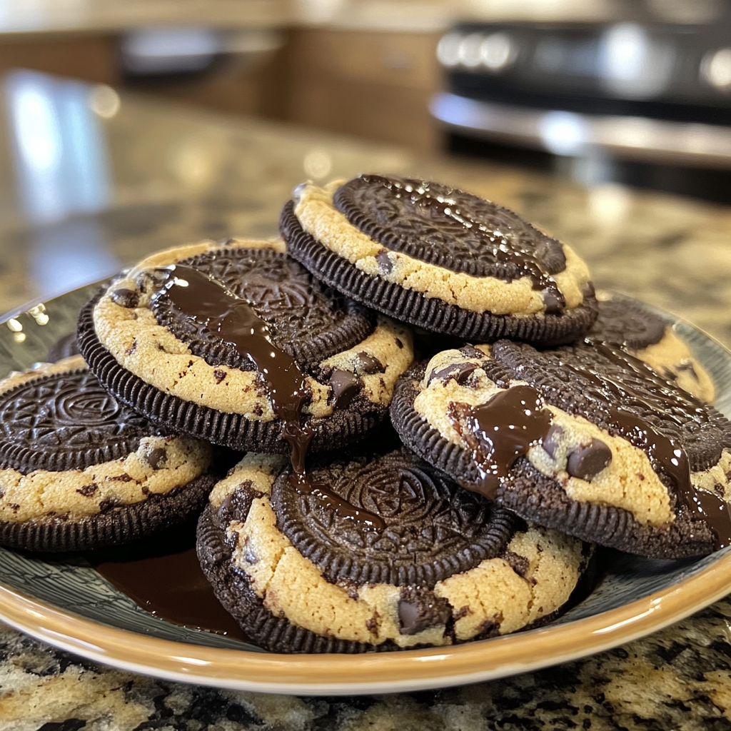 Oreo Chocolate Chip Cookies with Gooey Middle