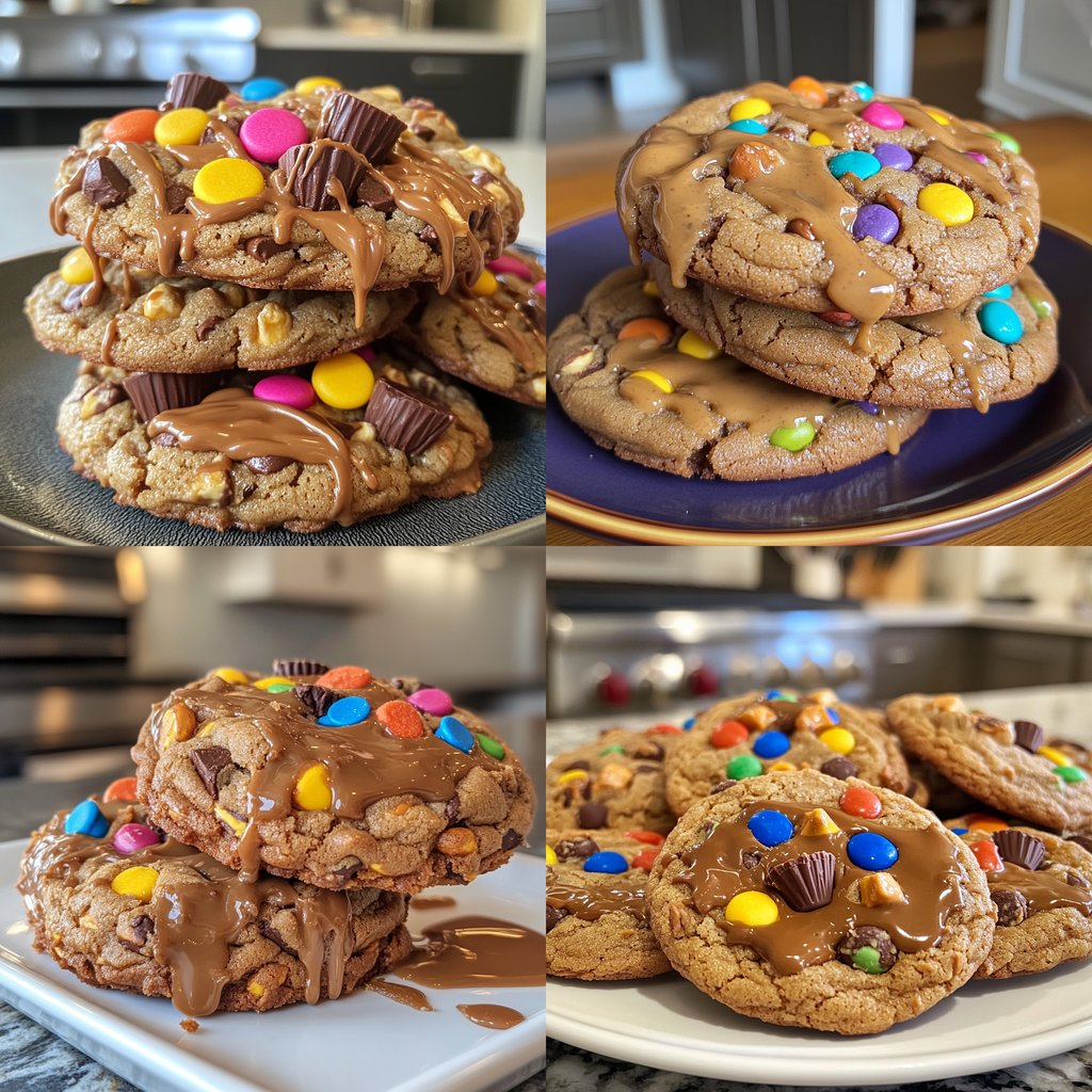 Peanut Butter Cup Surprise Monster Cookies