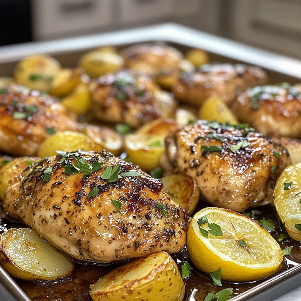 Sheet Pan Lemon Balsamic Chicken and Potatoes Made Easy