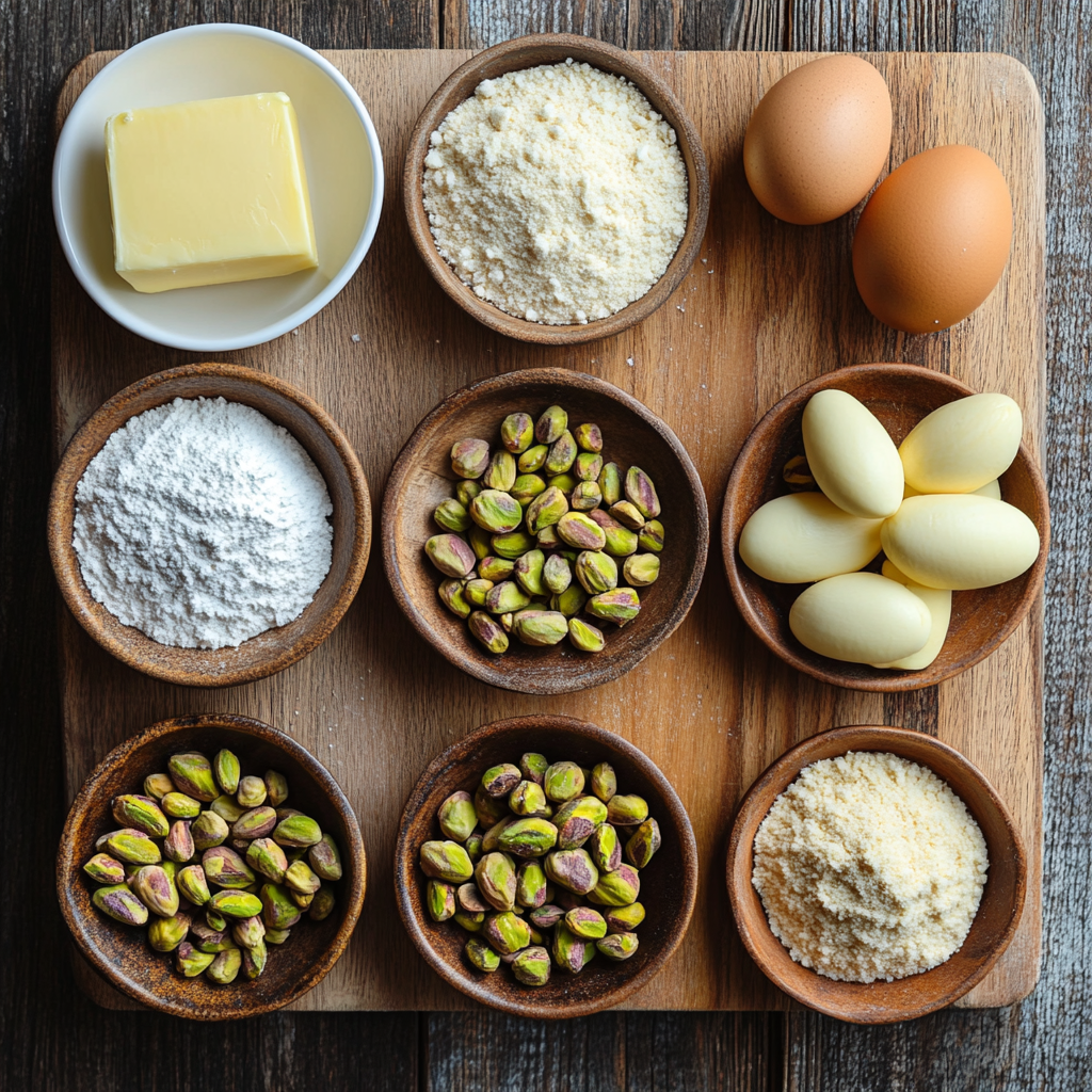 Soft Pistachio Cream Cookies Recipe ingredients
