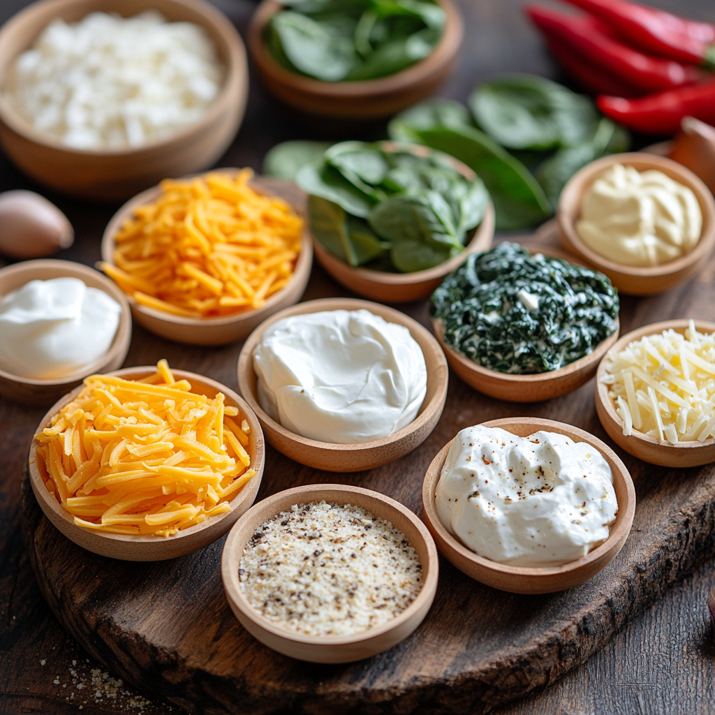 Spinach Dip ingredients
