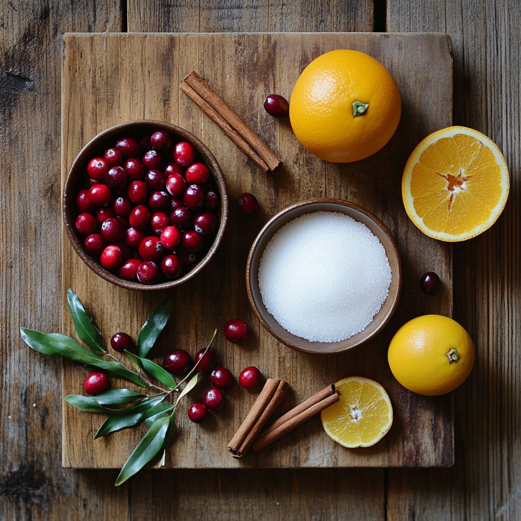 Tasty Christmas Cranberry Sauce ingredients