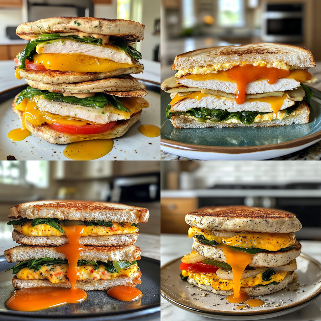 Veggie And Turkey Meal Prep Breakfast Sandwiches