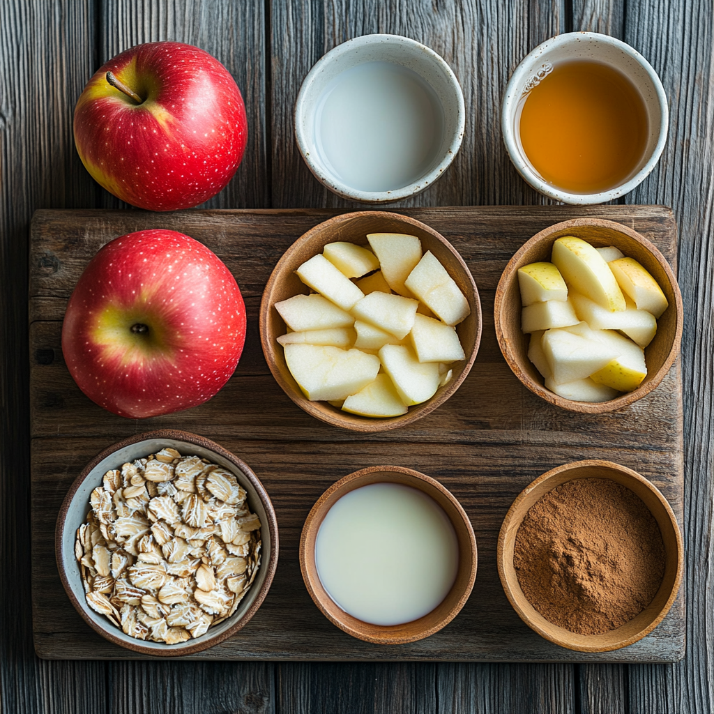 Baked Apple Cinnamon Oatmeal Cups ingredients