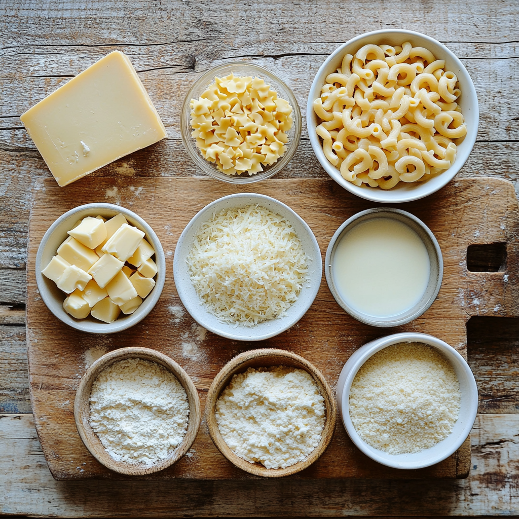 Brie Mac and Cheese ingredients