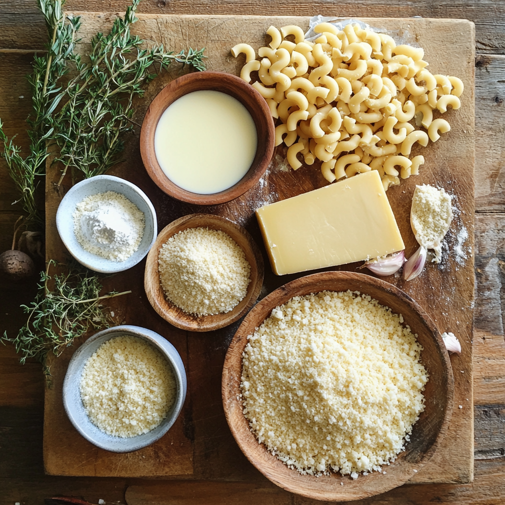 Brie Mac and Cheese ingredients