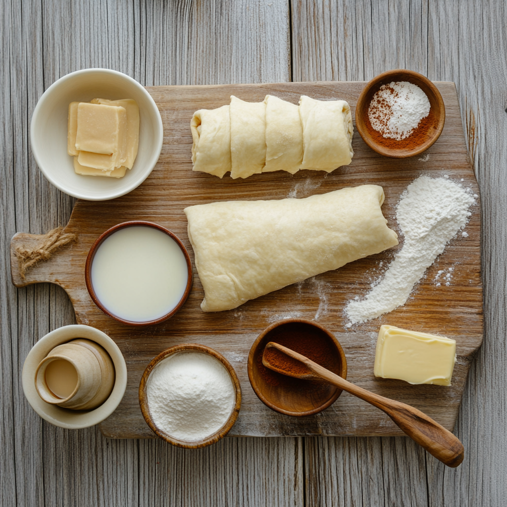 Cinnamon Roll Wreath ingredients