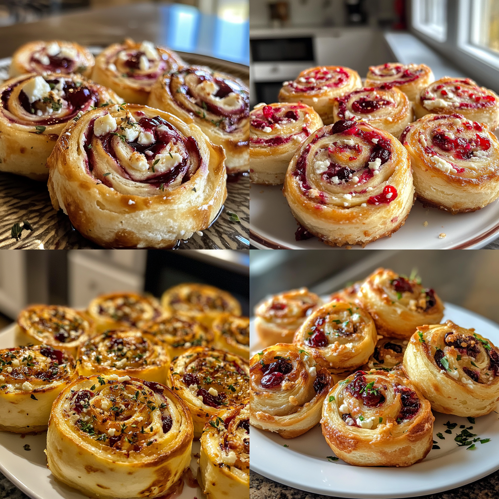 Cranberry Feta Pinwheels with Cream Cheese Recipe