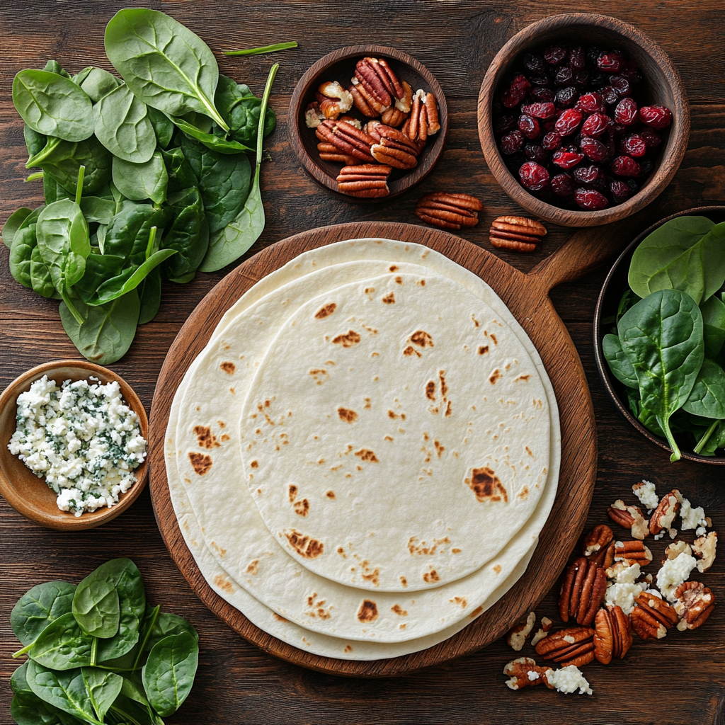 Cranberry Feta Pinwheels with Cream Cheese Recipe ingredients