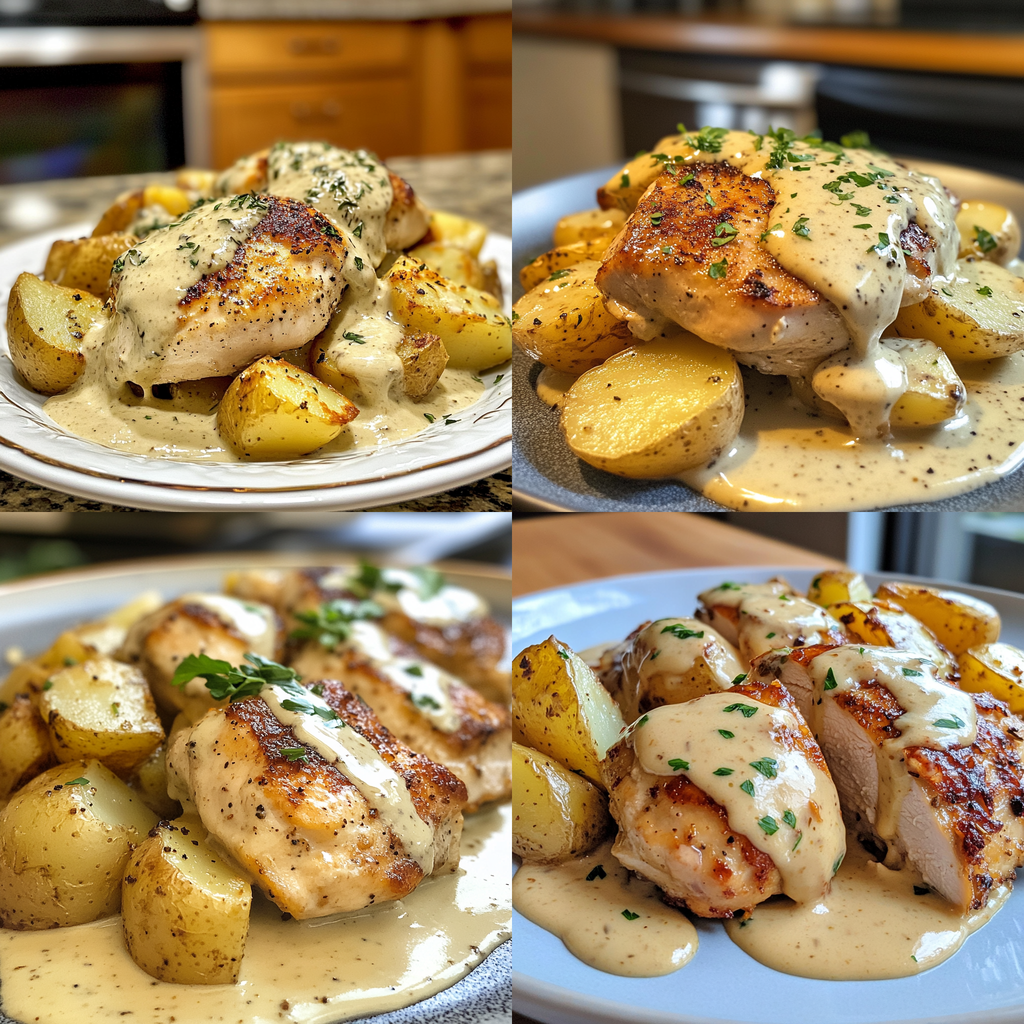 Heavenly Chicken and Potatoes with Dijon Cream Sauce Delight