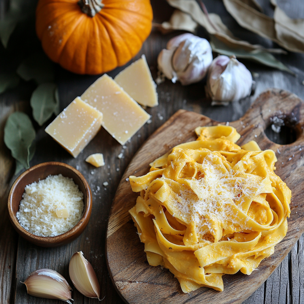 Pumpkin Alfredo Pasta ingredients