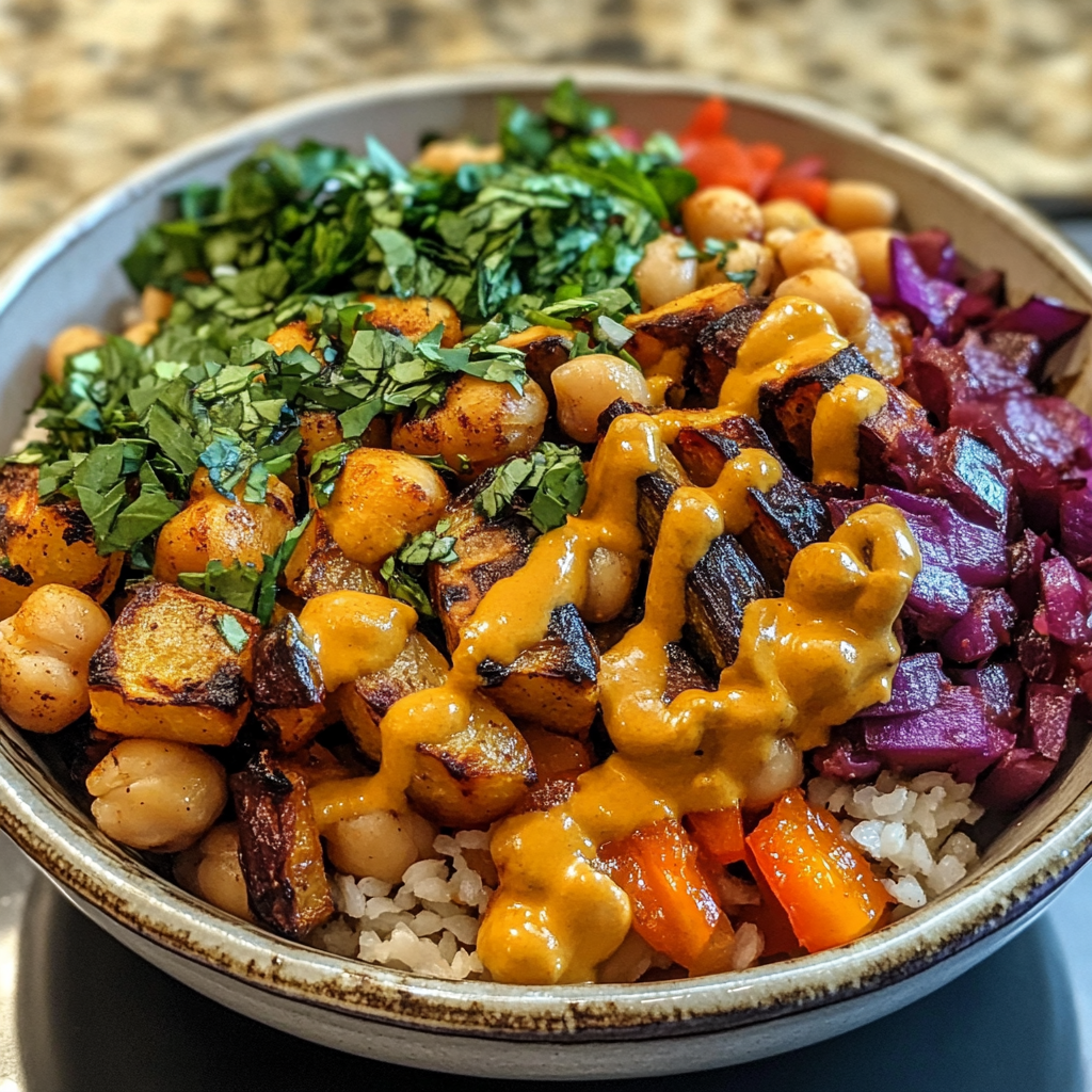 Roasted Vegetable and Chickpea Bowl