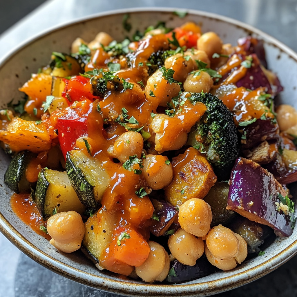 Roasted Vegetable and Chickpea Bowl