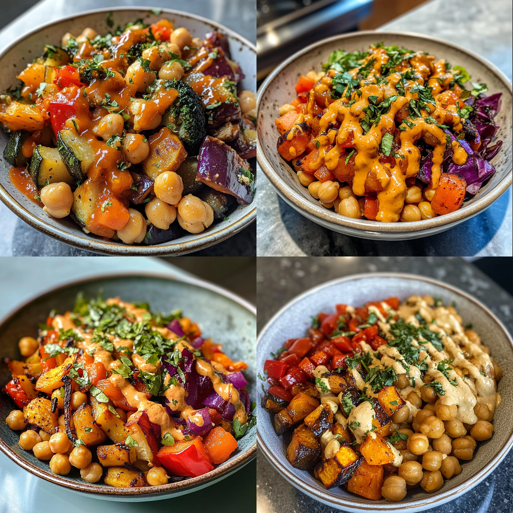 Roasted Vegetable and Chickpea Bowl