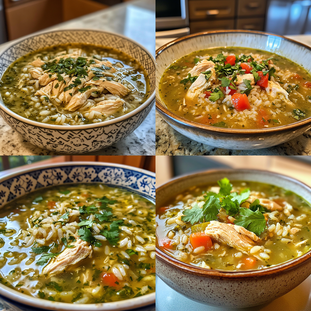 Salsa Verde Chicken and Rice Soup