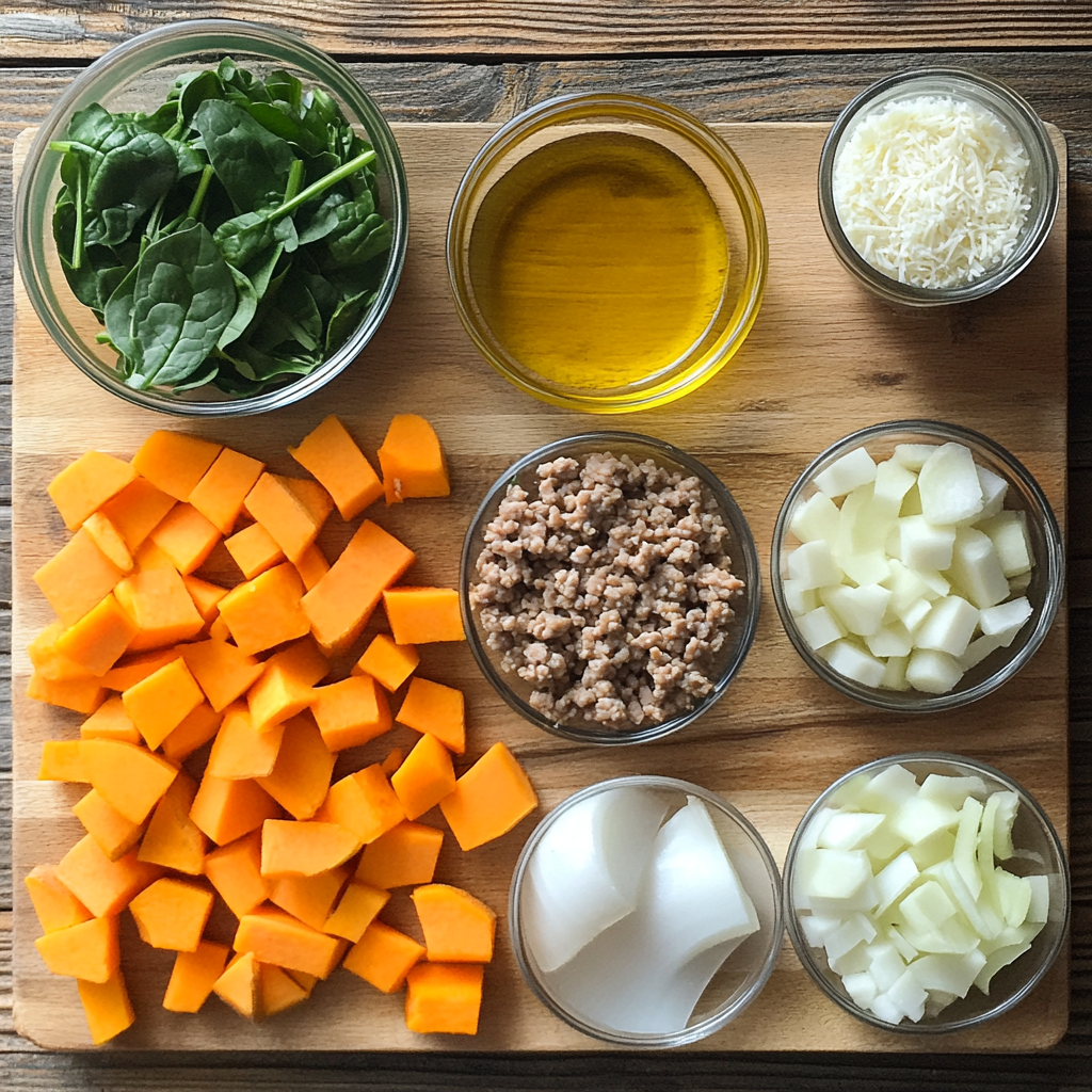 Sweet Potato and Ground Turkey Bake ingredients